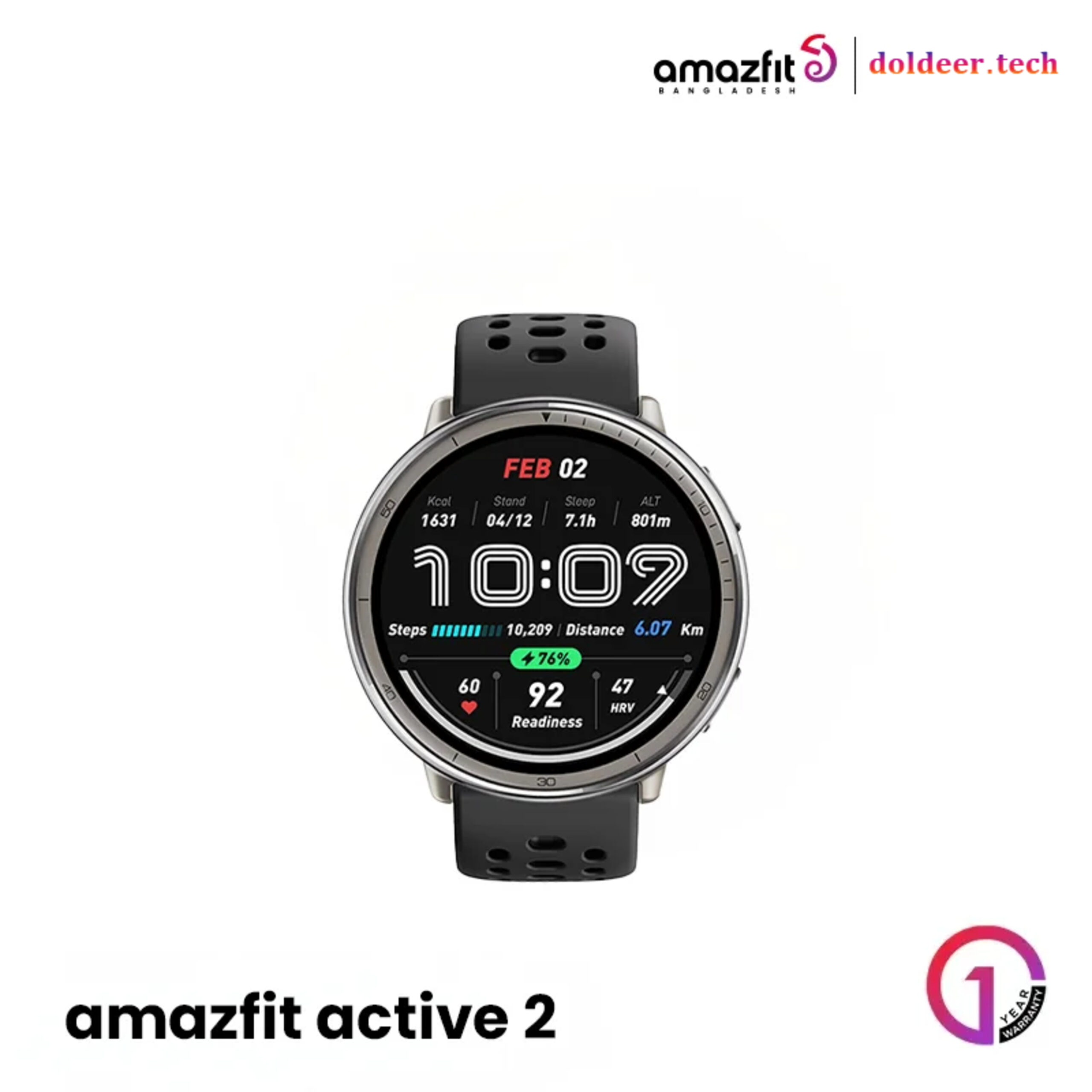 Amazfit Active BT Calling Smart Watch with 5ATM Waterproofs Amazfit Active 2R Smart Watch with 5ATM, AMOLED Display, GPS