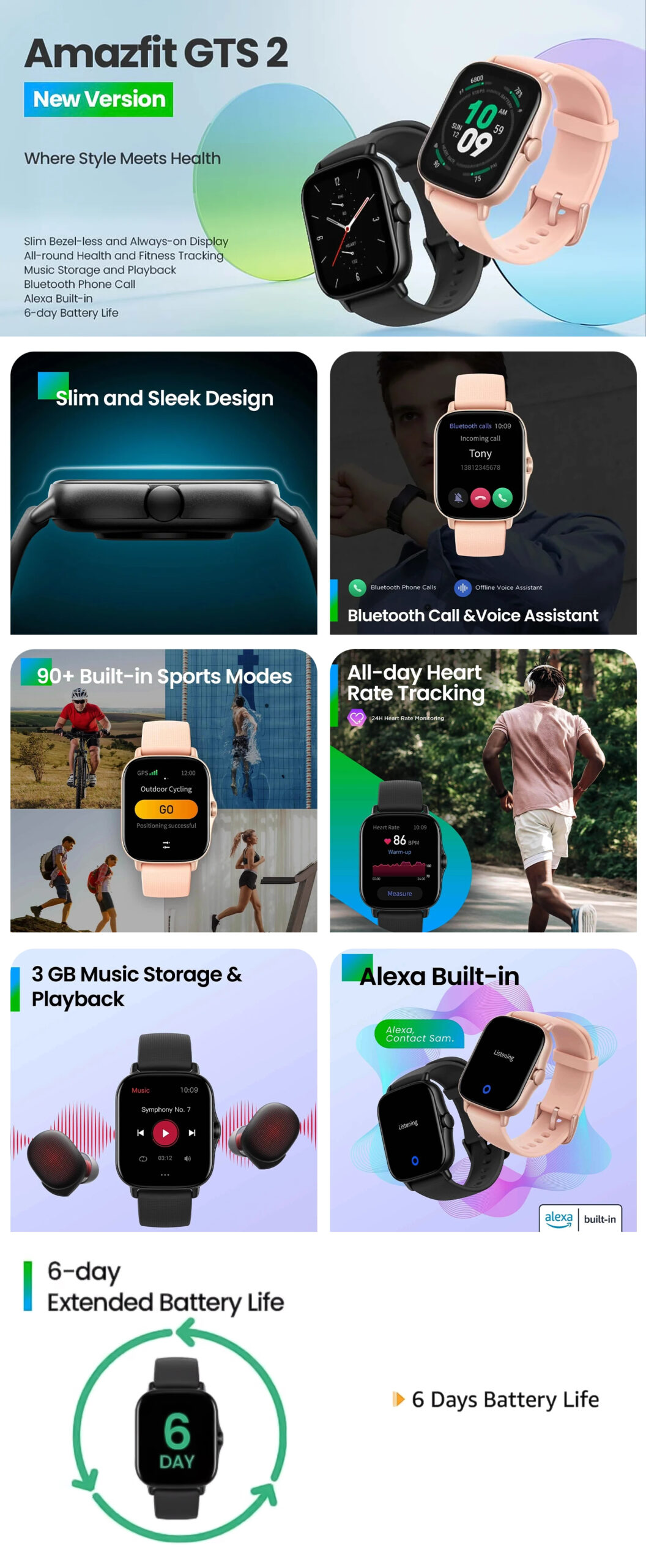 Amazfit GTS 2 Smart Watch New Edition Global Version